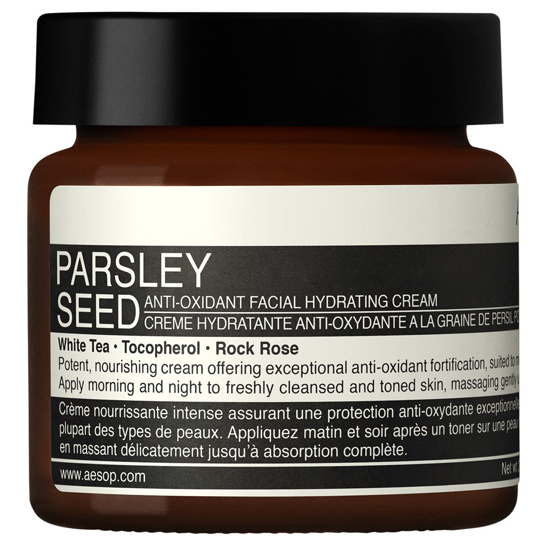 Крем для лица parsley seed anti-oxidant facial hydrating cream Aesop, объем 60 мл
Крем для лица parsley seed anti-oxidant facial hydrating cream Aesop, объем 60 мл