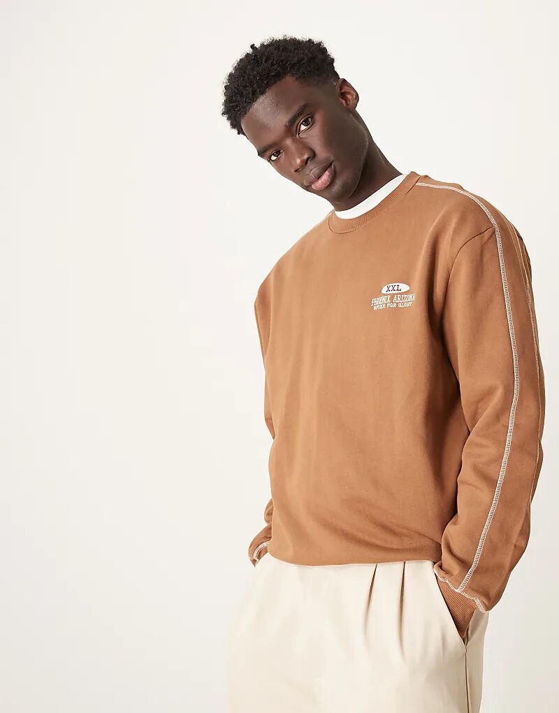 Толстовка свободного кроя с принтом на груди коричневого цвета ASOS DESIGN
Толстовка свободного кроя с принтом на груди коричневого цвета ASOS DESIGN