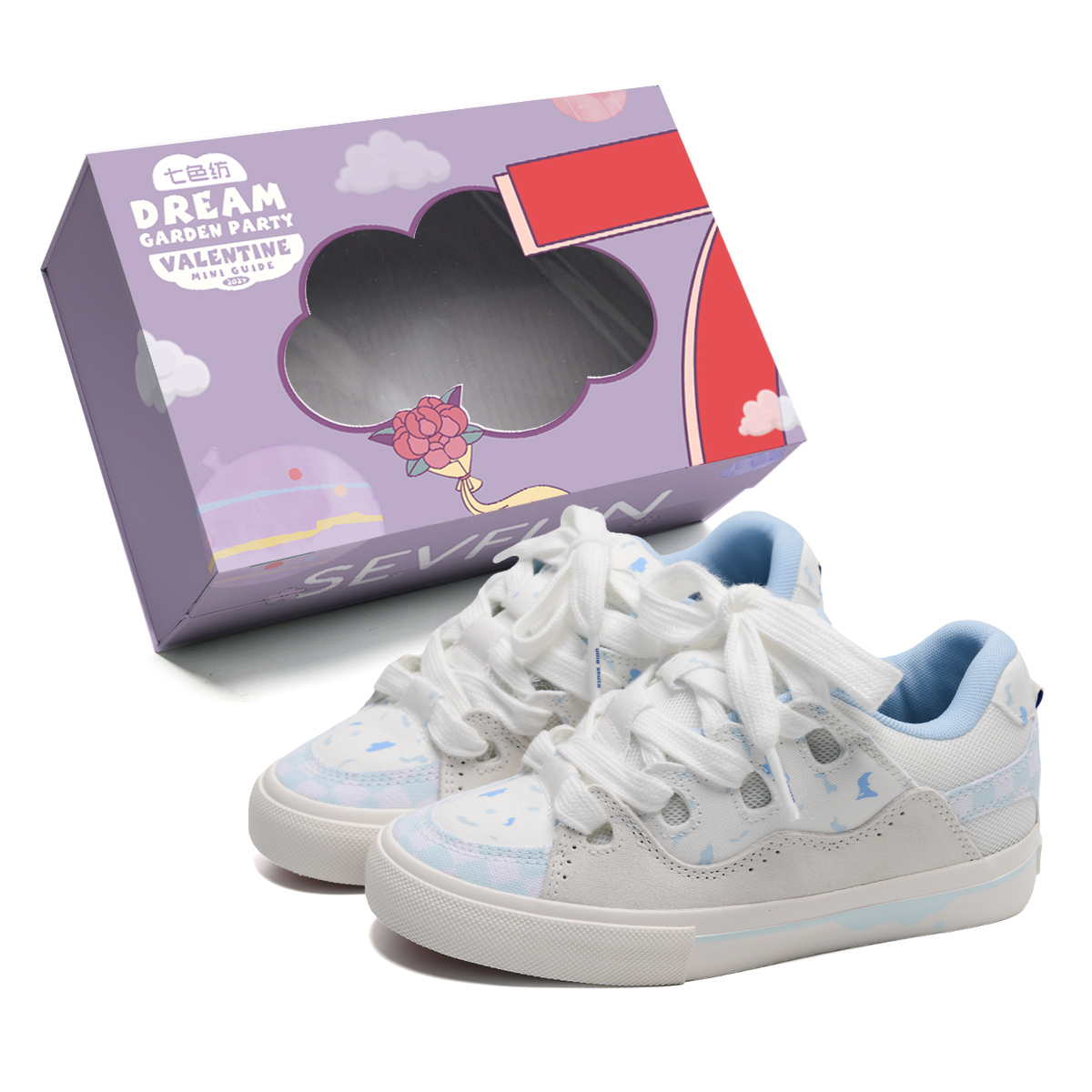 7 SEVFUN Износостойкие легкие низкие скейтерские кроссовки с эффектом увеличения роста унисекс бело-синие, цвет White Blue
7 SEVFUN Износостойкие легкие низкие скейтерские кроссовки с эффектом увеличения роста унисекс бело-синие, цвет White Blue