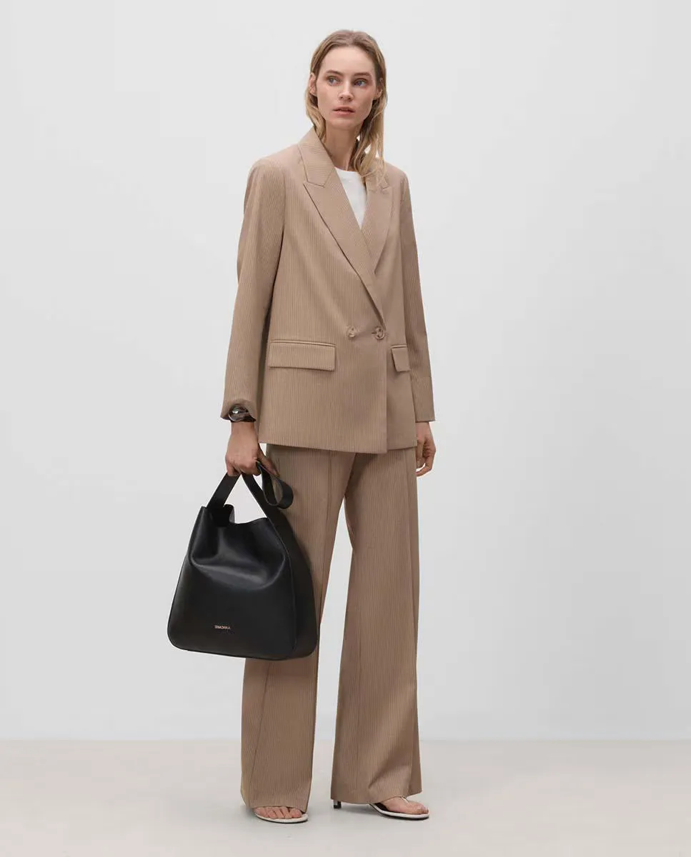 Женский полосатый пиджак с перекрестным кроем Simorra, бежевый
Женский полосатый пиджак с перекрестным кроем Simorra, бежевый