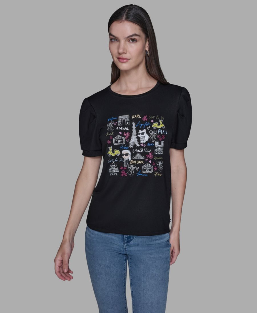 Женская футболка с коротким рукавом и принтом KARL LAGERFELD PARIS, Black, Черный, Женская футболка с коротким рукавом и принтом KARL LAGERFELD PARIS, Black
Женская футболка с коротким рукавом и принтом KARL LAGERFELD PARIS, Black, Черный, Женская футболка с коротким рукавом и принтом KARL LAGERFELD PARIS, Black