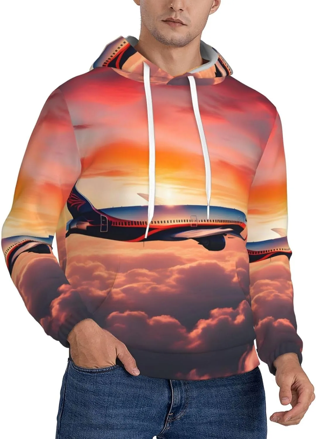 Мужская флисовая худи с капюшоном — мягкая, теплая, с карманом, принт "Закат в небе" SamLng
Мужская флисовая худи с капюшоном — мягкая, теплая, с карманом, принт "Закат в небе" SamLng