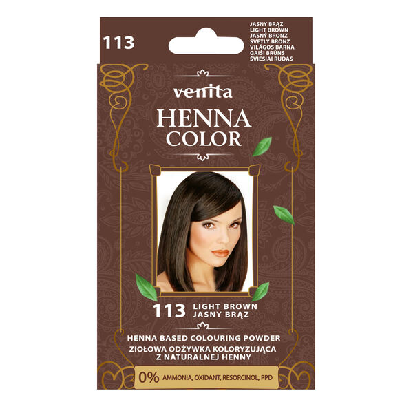 Кондиционер для окрашивания волос 113 светло-коричневый, 25 г Venita Henna color, цвет 113 jasny brąz
Кондиционер для окрашивания волос 113 светло-коричневый, 25 г Venita Henna color, цвет 113 jasny brąz