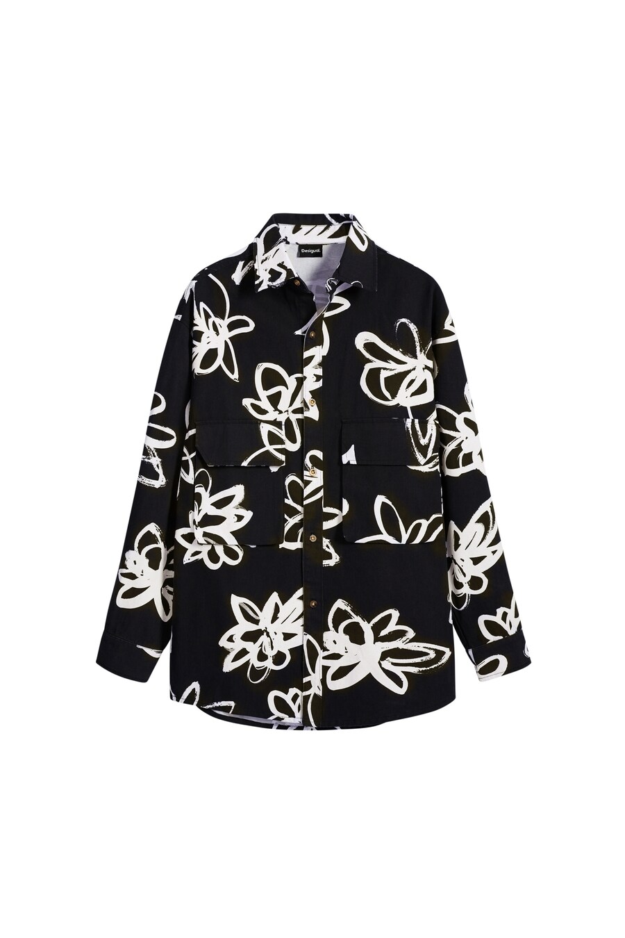 Повседневная рубашка Desigual Regular fit Button Up Shirt, черный 
Повседневная рубашка Desigual Regular fit Button Up Shirt, черный