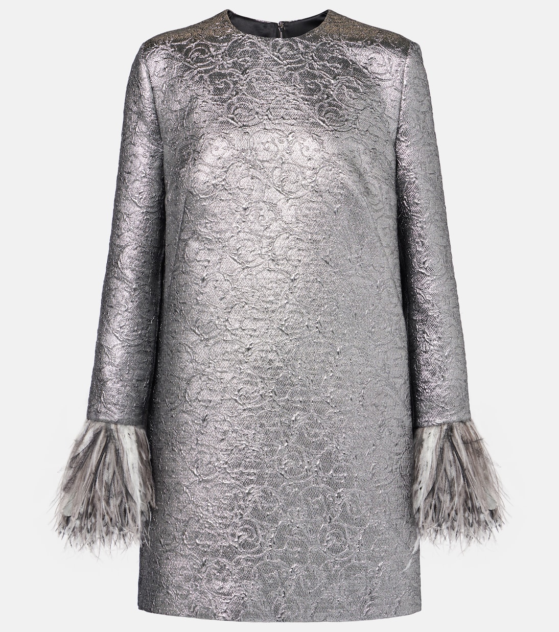 Мини-платье из ламе с отделкой из перьев Dolce&Gabbana, Argento
Мини-платье из ламе с отделкой из перьев Dolce&Gabbana, Argento