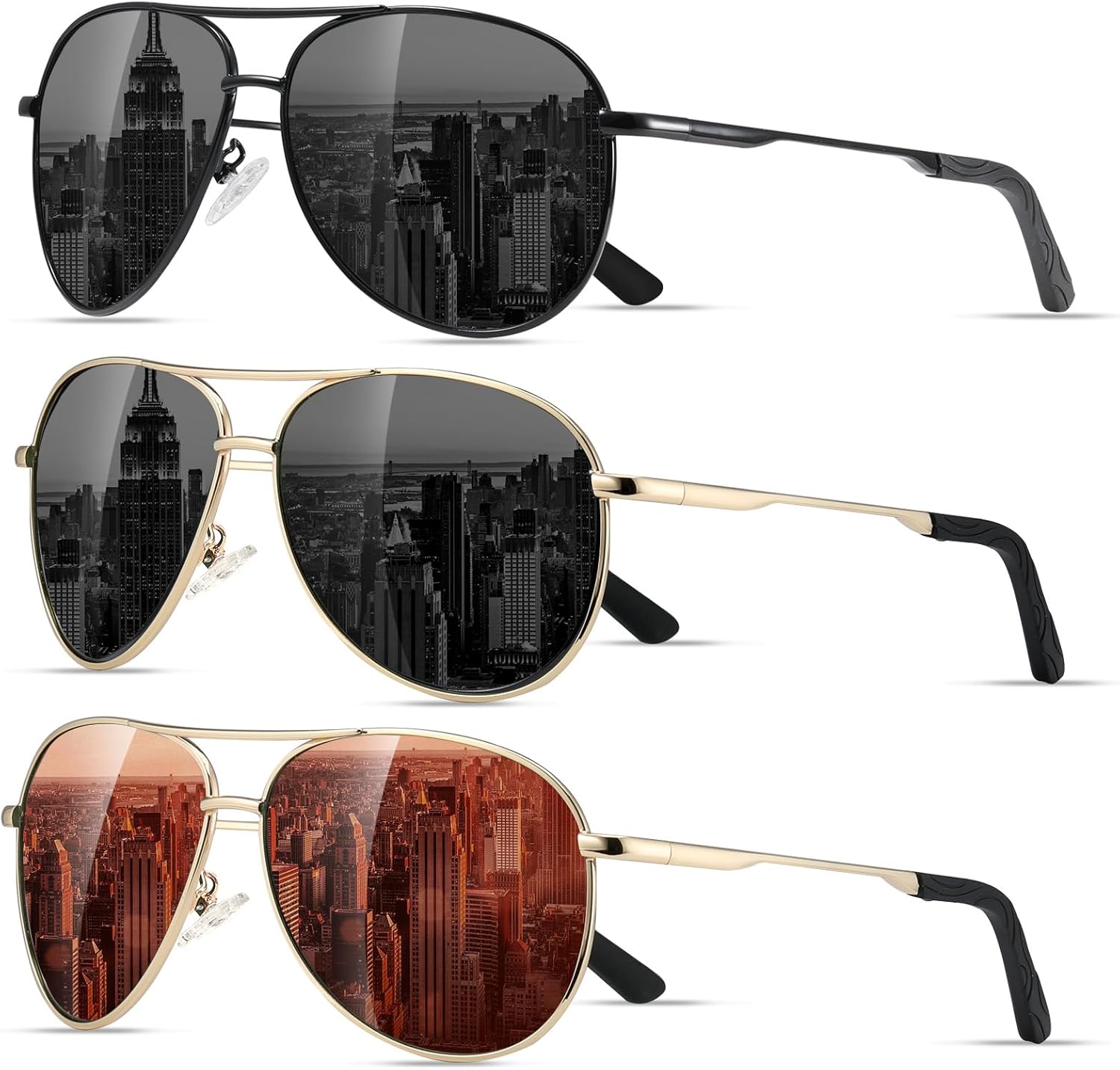 Поляризованные солнцезащитные очки-авиаторы Eiuizah для мужчин и женщин — классические солнцезащитные очки для вождения, рыбалки и защиты от УФ-излучения, A7(3 Pack) Black/Black/Brown
Поляризованные солнцезащитные очки-авиаторы Eiuizah для мужчин и женщин — классические солнцезащитные очки для вождения, рыбалки и защиты от УФ-излучения, A7(3 Pack) Black/Black/Brown