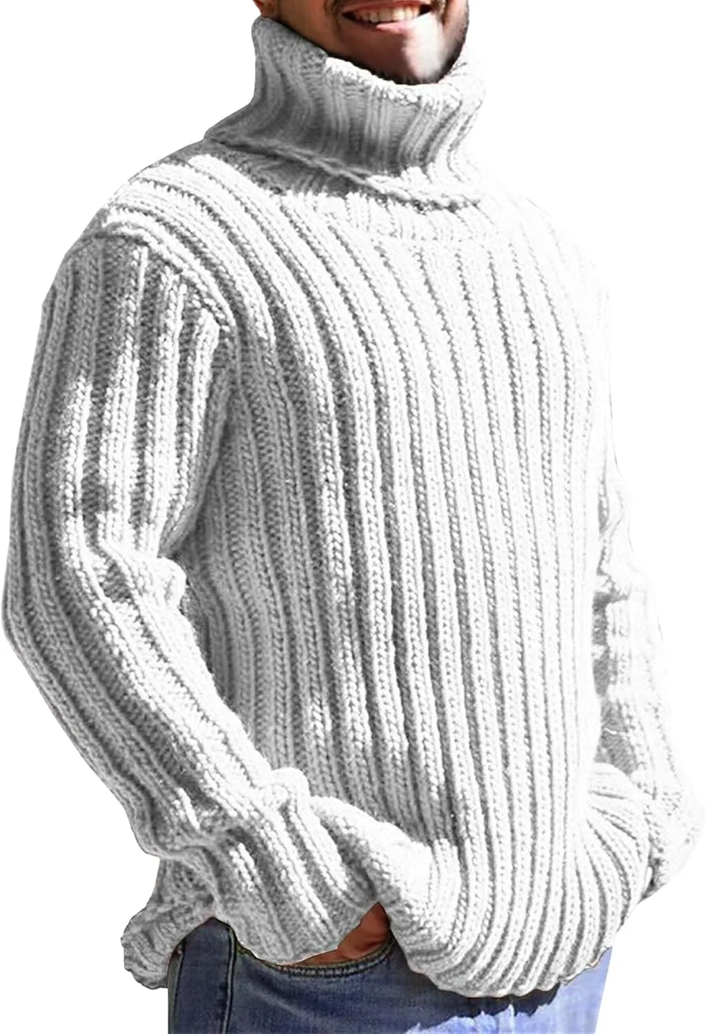 Мужской зимний свитер с высоким воротником и рельефной вязкой
Мужской зимний свитер с высоким воротником и рельефной вязкой