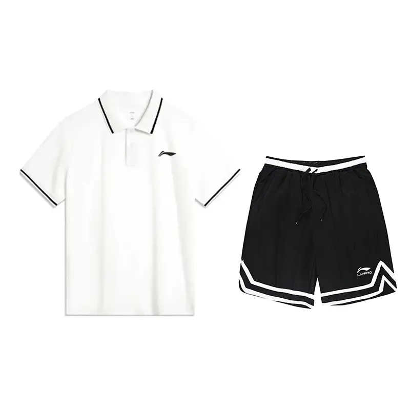 LiNing Повседневная спортивная одежда унисекс, set (белый short-sleeved shirt+черный shorts)
LiNing Повседневная спортивная одежда унисекс, set (белый short-sleeved shirt+черный shorts)