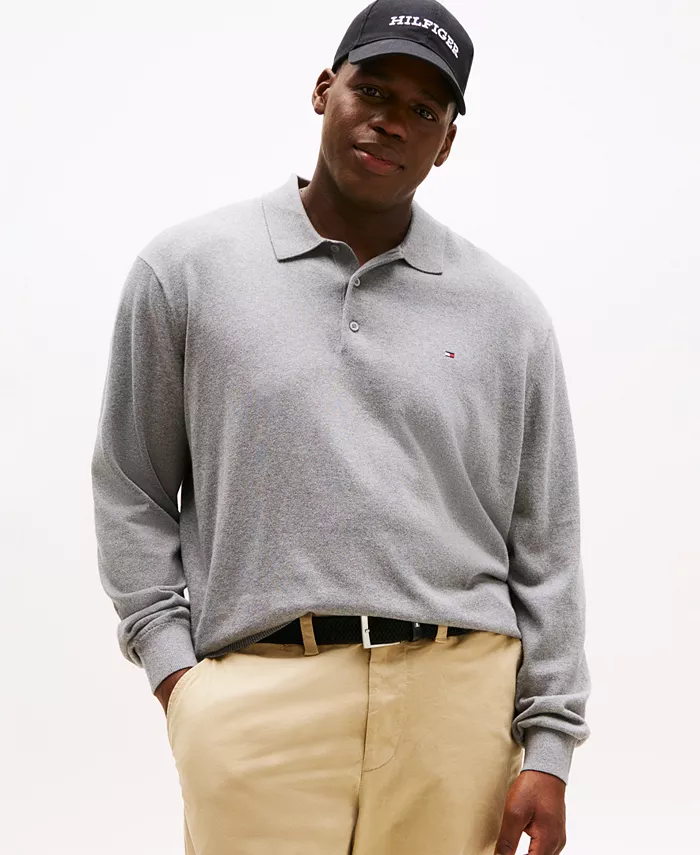 Мужской свитер-поло с длинным рукавом из хлопка пима и кашемира для высоких и крупных размеров Tommy Hilfiger, серый
Мужской свитер-поло с длинным рукавом из хлопка пима и кашемира для высоких и крупных размеров Tommy Hilfiger, серый