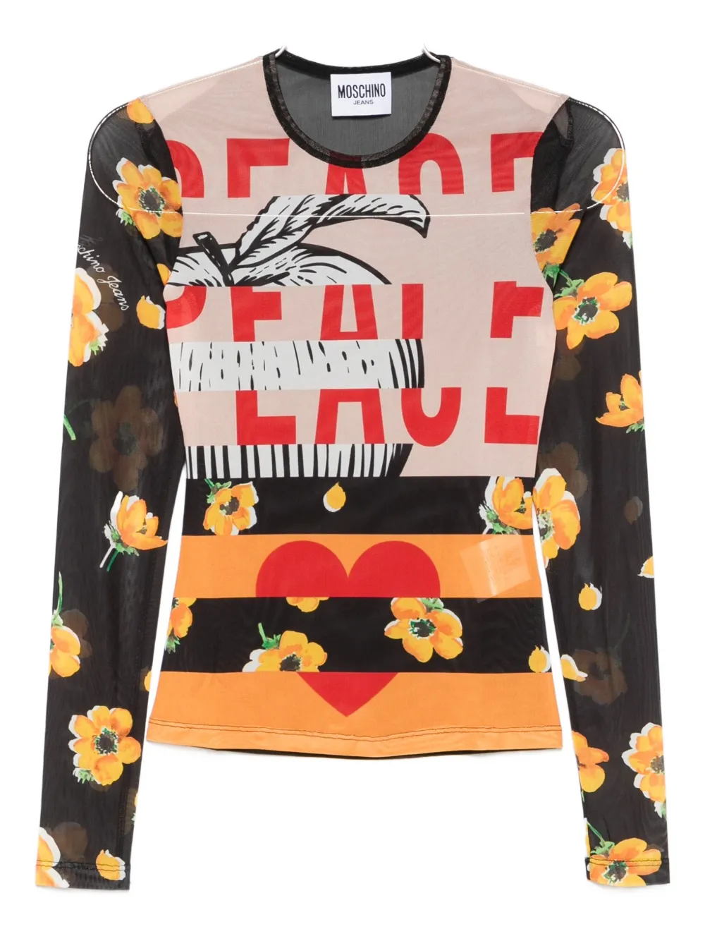 Топ с длинными рукавами и цветочным принтом Moschino Jeans, черный
Топ с длинными рукавами и цветочным принтом Moschino Jeans, черный