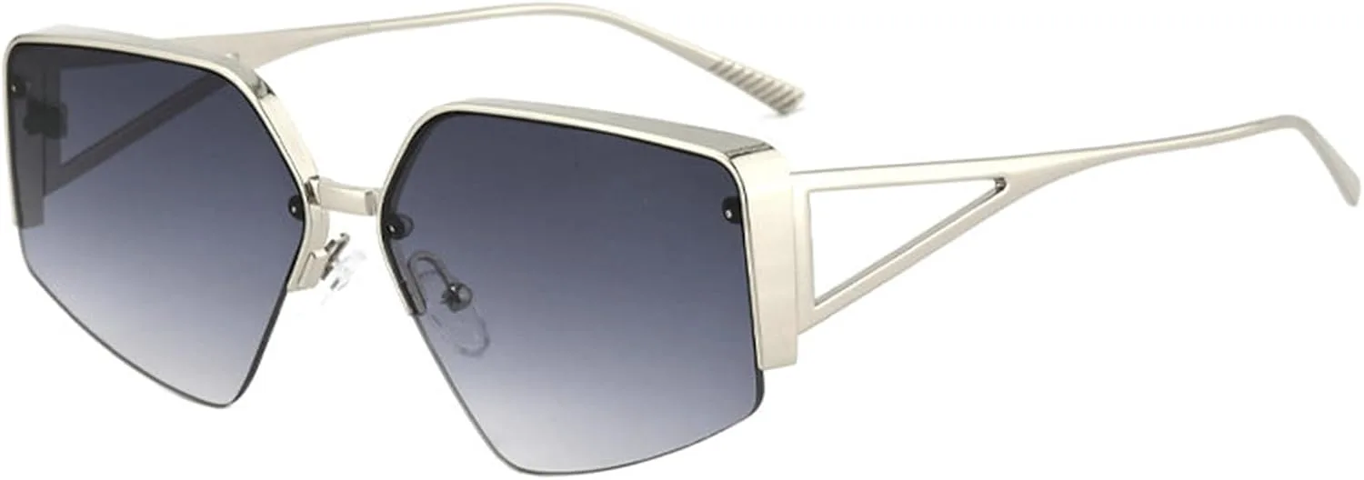 Willochra Модные солнцезащитные очки-пилот неправильной формы для женщин и мужчин, ретро-оправа из металла без оправы, роскошный дизайнерский стиль F27, Silver
Willochra Модные солнцезащитные очки-пилот неправильной формы для женщин и мужчин, ретро-оправа из металла без оправы, роскошный дизайнерский стиль F27, Silver