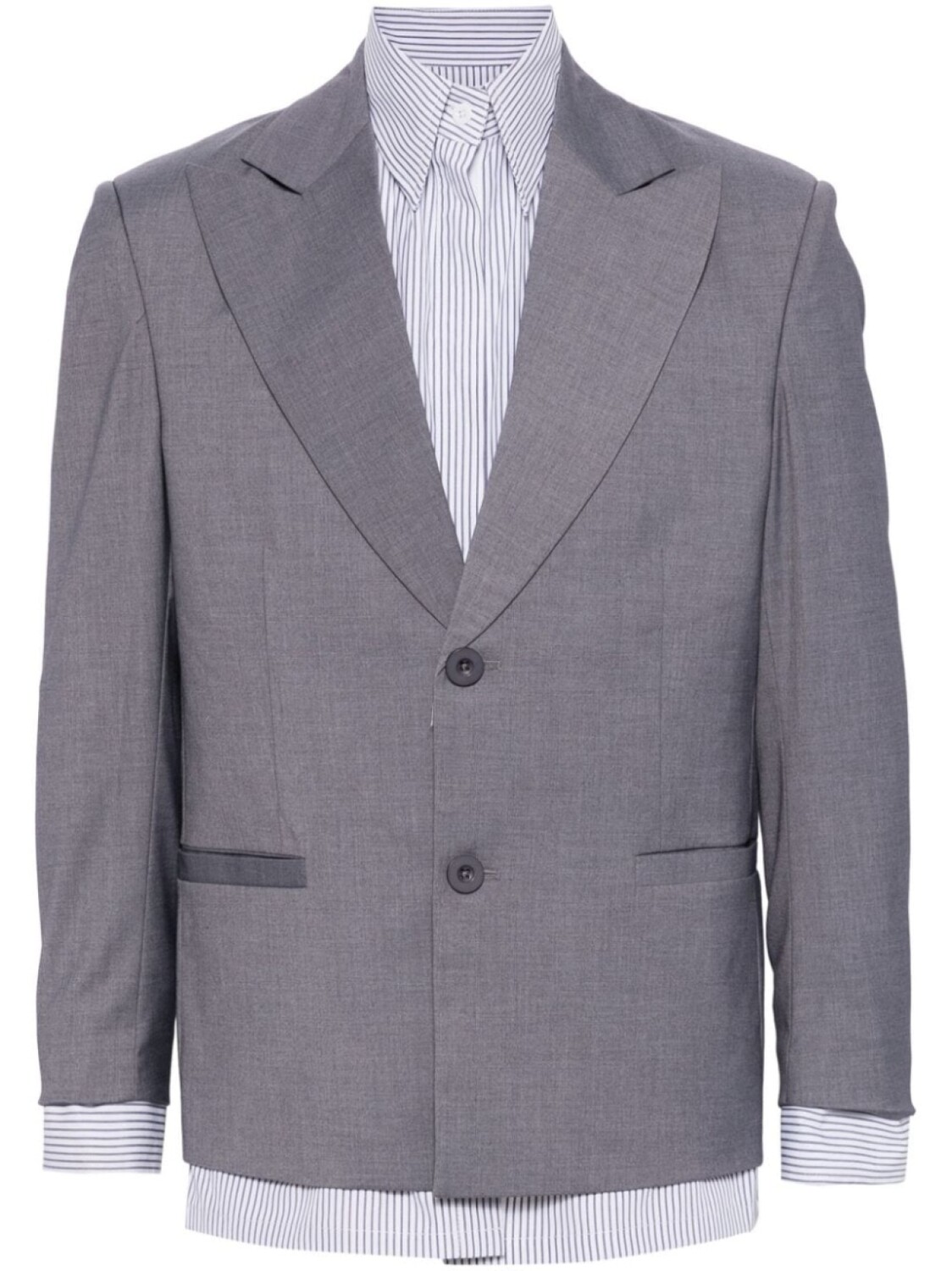 Однобортный многослойный пиджак KidSuper, серый
Однобортный многослойный пиджак KidSuper, серый