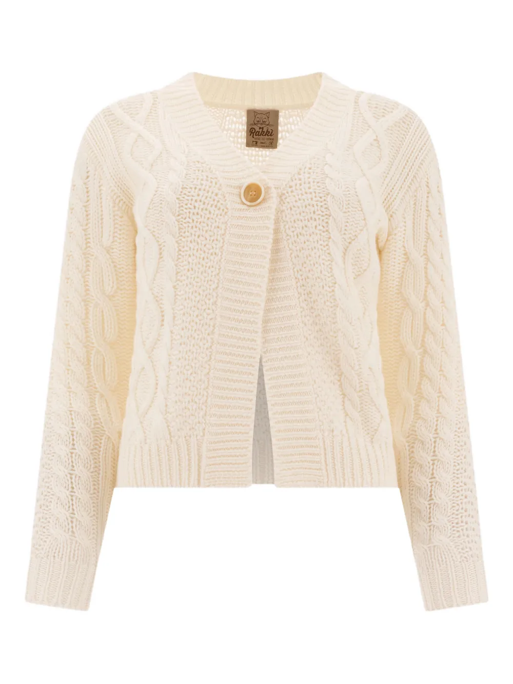 Кардиган с пуговицами, связанный косами RAKKI, нейтральный
Кардиган с пуговицами, связанный косами RAKKI, нейтральный