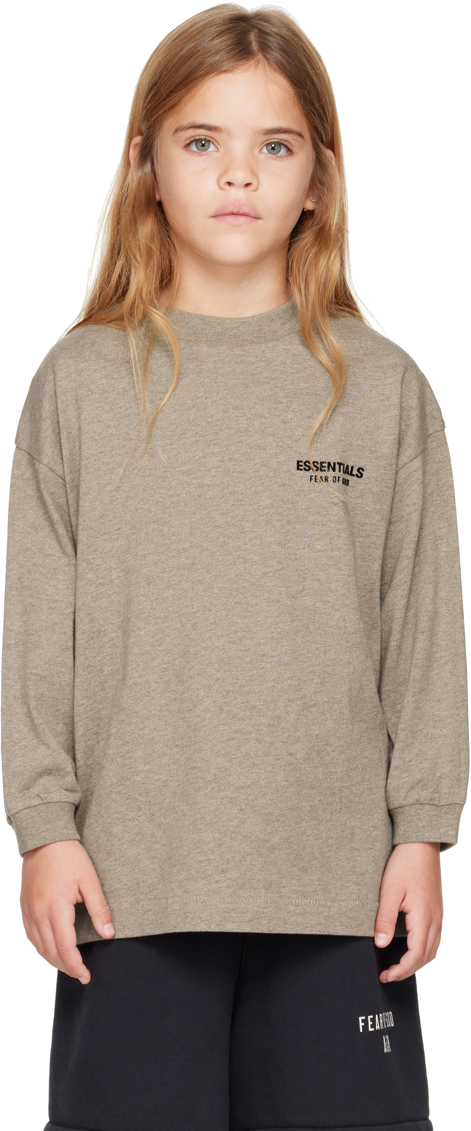 Детская серая футболка с длинным рукавом из джерси Fear of God ESSENTIALS, Heather gray
Детская серая футболка с длинным рукавом из джерси Fear of God ESSENTIALS, Heather gray