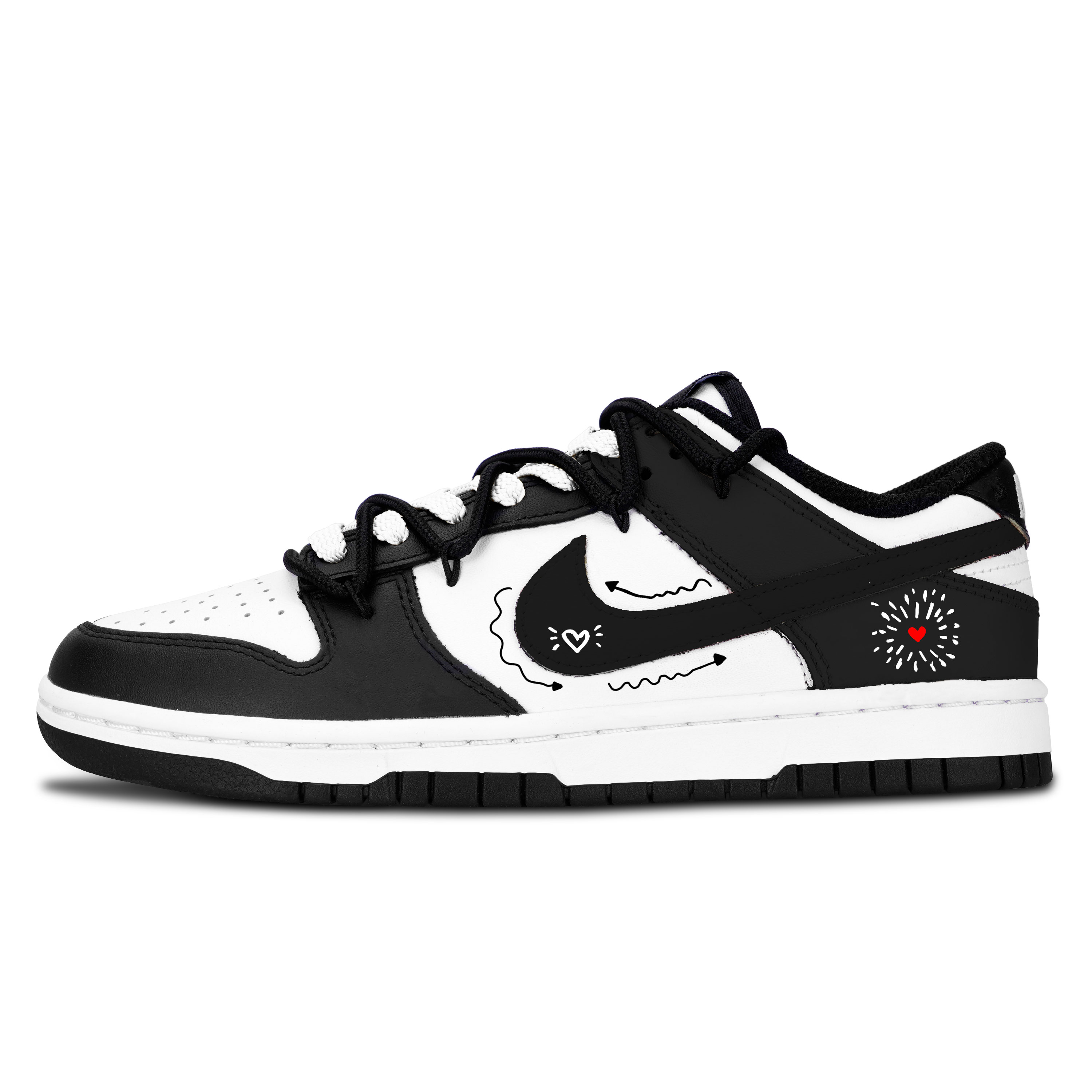 Nike Dunk Black White, Hearty Fun Line, износостойкие низкие скейтбордные кроссовки унисекс, черный
Nike Dunk Black White, Hearty Fun Line, износостойкие низкие скейтбордные кроссовки унисекс, черный