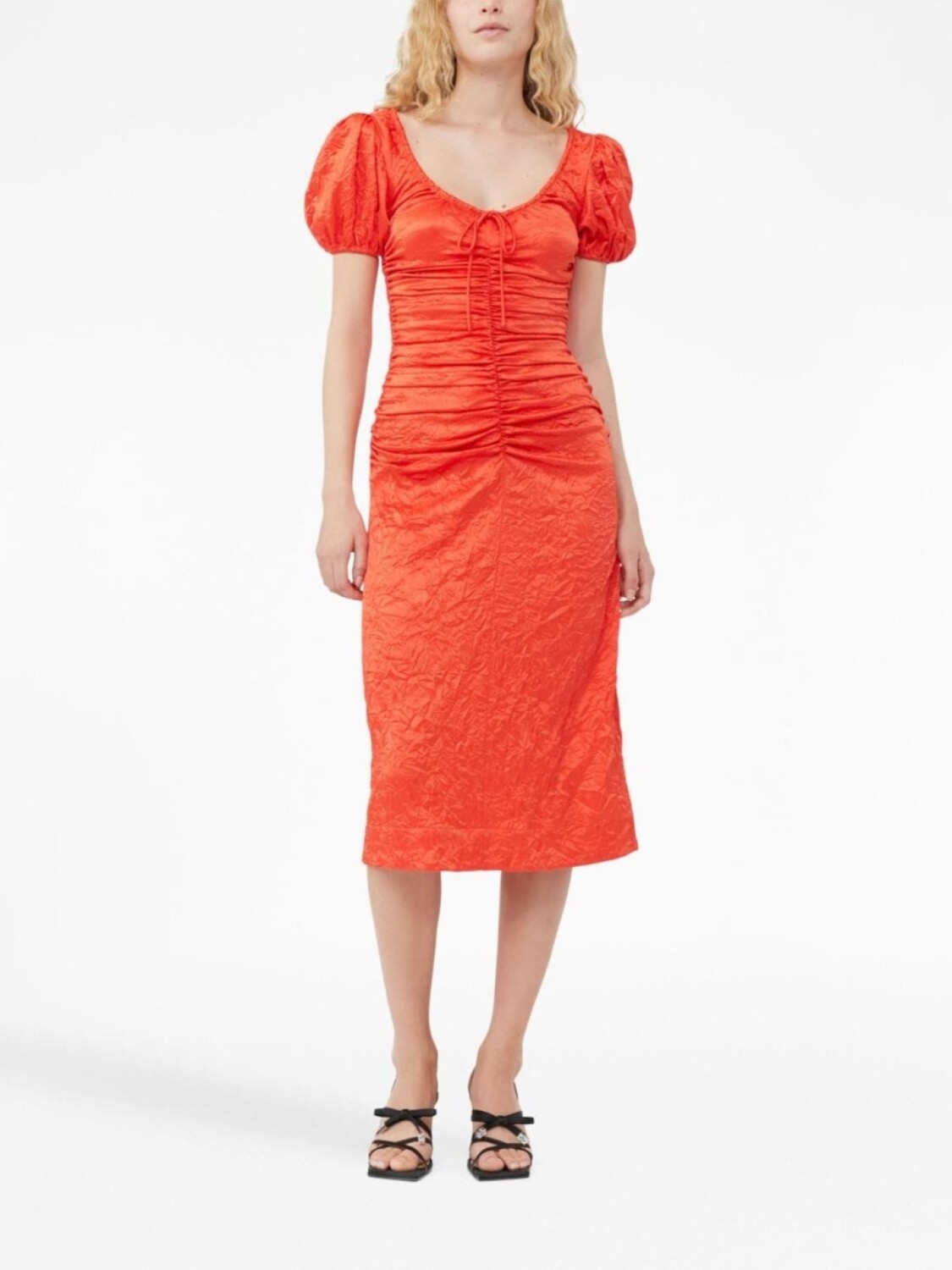 GANNI платье миди со сборками, красный
GANNI платье миди со сборками, красный