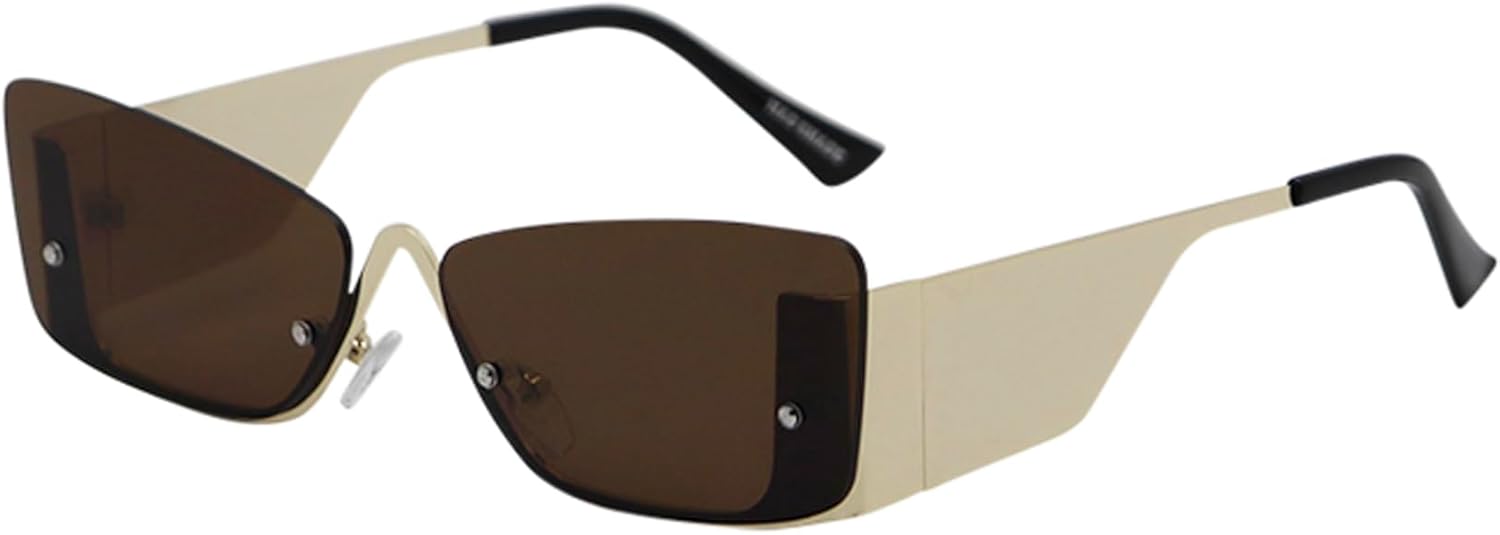 Солнцезащитные очки Mad Shade для мужчин и женщин, футуристические очки-«кошачий глаз» с элегантными бесшовными янтарными линзами, модные летние очки с защитой от УФ-излучения UV400, Gold
Солнцезащитные очки Mad Shade для мужчин и женщин, футуристические очки-«кошачий глаз» с элегантными бесшовными янтарными линзами, модные летние очки с защитой от УФ-излучения UV400, Gold