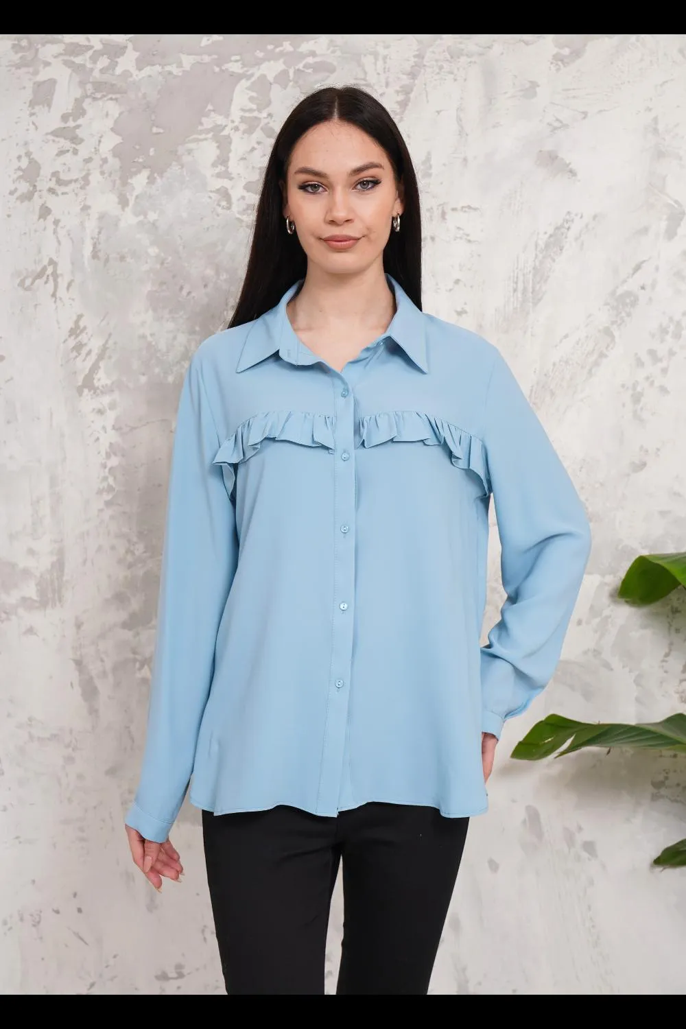 Блуза-рубашка с длинными рукавами и оборками оверсайз HOXTON GAL, синий
Блуза-рубашка с длинными рукавами и оборками оверсайз HOXTON GAL, синий