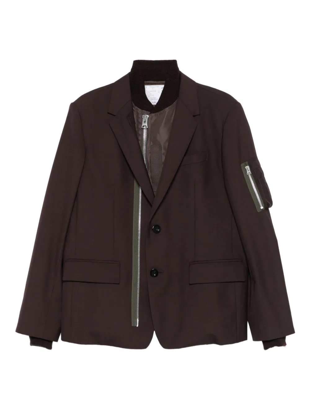 Пиджак на молнии SACAI, коричневый
Пиджак на молнии SACAI, коричневый