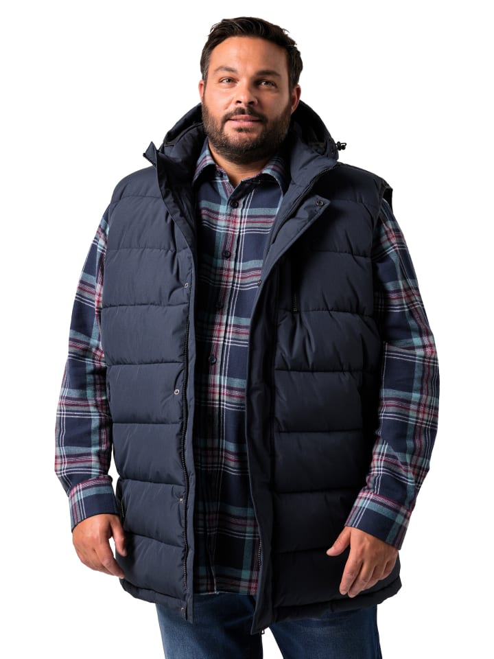 Men Plus Стеганый жилет темно-синего цвета
Men Plus Стеганый жилет темно-синего цвета