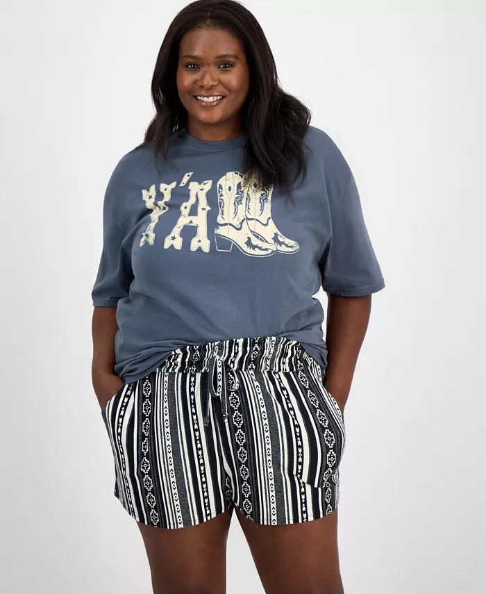 Модная оверсайз футболка Y'all Boyfriend с круглым вырезом из хлопка Rebellious One, синий 
Модная оверсайз футболка Y'all Boyfriend с круглым вырезом из хлопка Rebellious One, синий