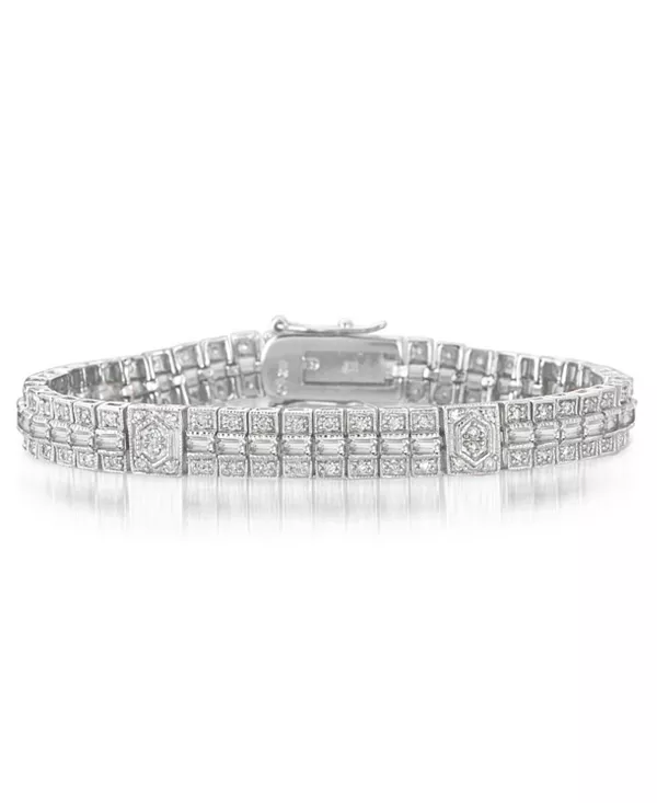 Элегантный браслет из стерлингового серебра с покрытием из белого золота и кубическими цирконами Genevive, white
Элегантный браслет из стерлингового серебра с покрытием из белого золота и кубическими цирконами Genevive, white