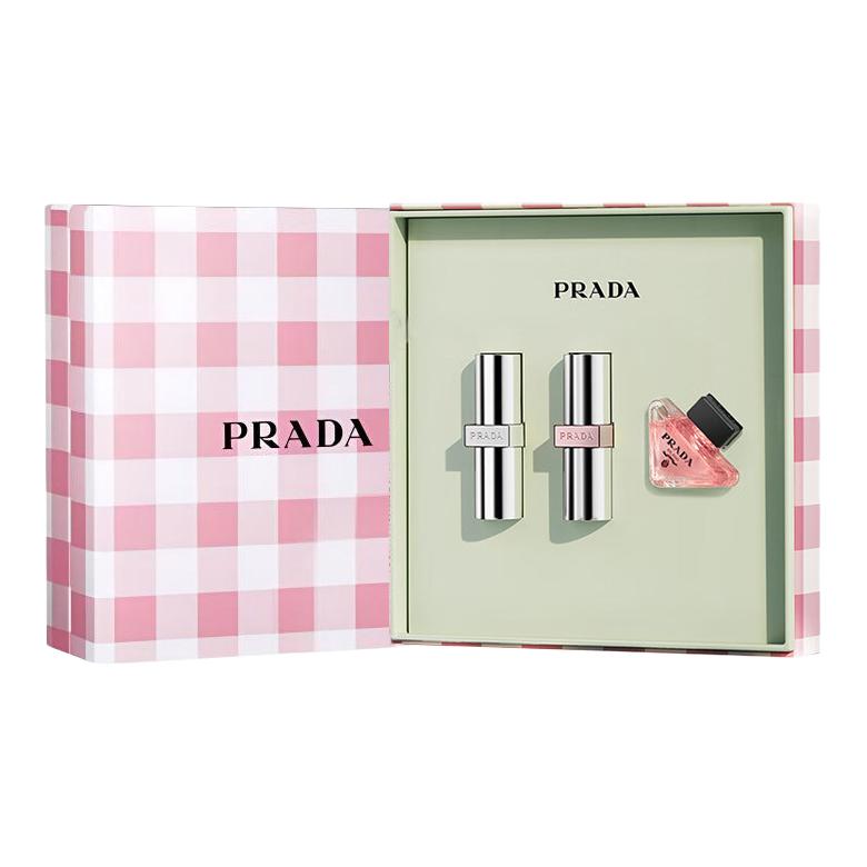 Ограниченная серия набор двойная помада+пробник парфюма легко растушевывающая помада выравнивающая тон кожи 3.8g+3.8g+7ml PRADA
Ограниченная серия набор двойная помада+пробник парфюма легко растушевывающая помада выравнивающая тон кожи 3.8g+3.8g+7ml PRADA