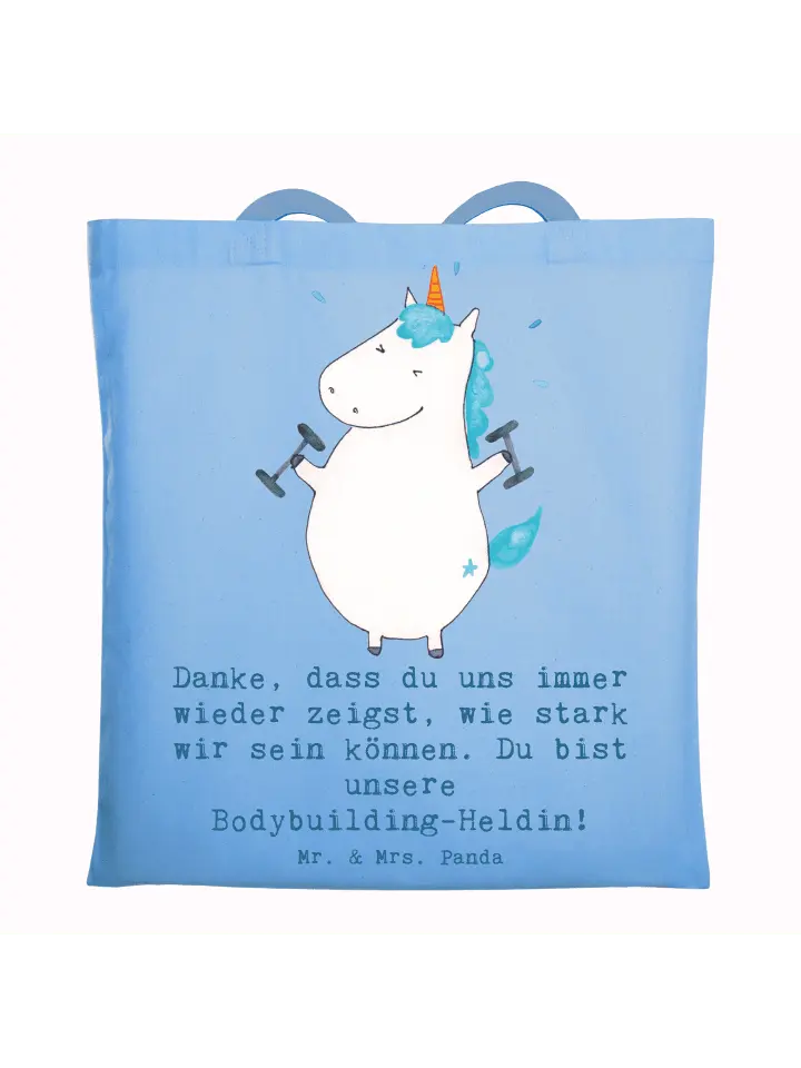 Сумка для переноски Mr & Mrs Panda Bodybuilding Trainerin, небесно-синий 
Сумка для переноски Mr & Mrs Panda Bodybuilding Trainerin, небесно-синий