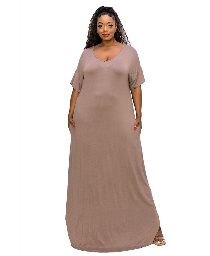 Платье макси с короткими рукавами и карманами больших размеров L I V D, тан/бежевый
Платье макси с короткими рукавами и карманами больших размеров L I V D, тан/бежевый