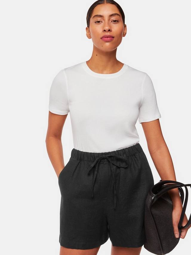 Льняные шорты с эластичным поясом для миниатюрных Whistles, Black
Льняные шорты с эластичным поясом для миниатюрных Whistles, Black