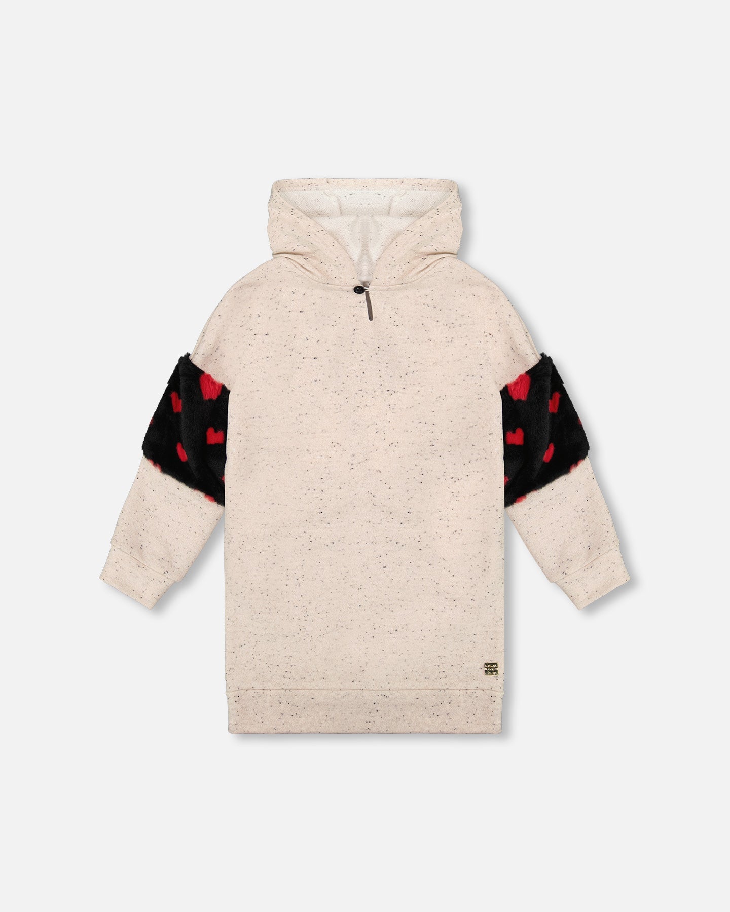 Капюшон платье с блестками из французского терри бежевое с сумкой-сердечком Deux par Deux
Капюшон платье с блестками из французского терри бежевое с сумкой-сердечком Deux par Deux