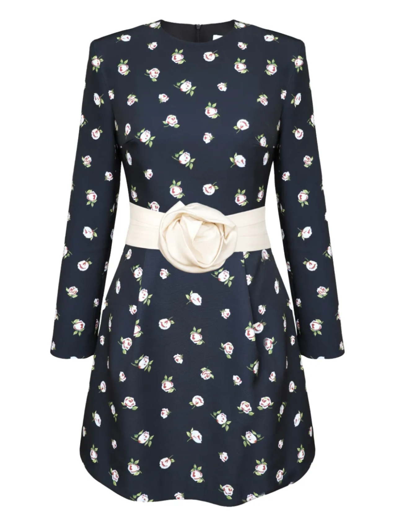 POST MERIDIEM платье мини с поясом и цветочным принтом, синий