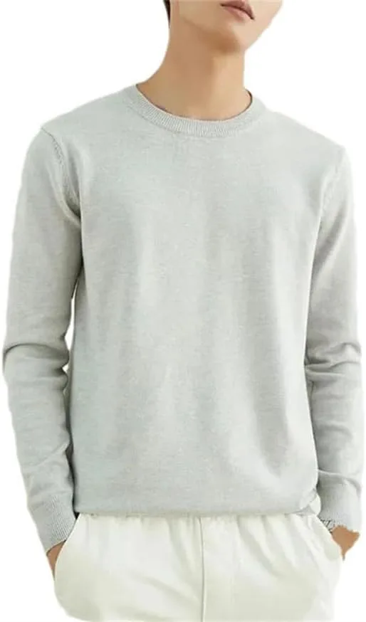 Мужской свитер свободного кроя с длинным рукавом и круглым вырезом
Мужской свитер свободного кроя с длинным рукавом и круглым вырезом