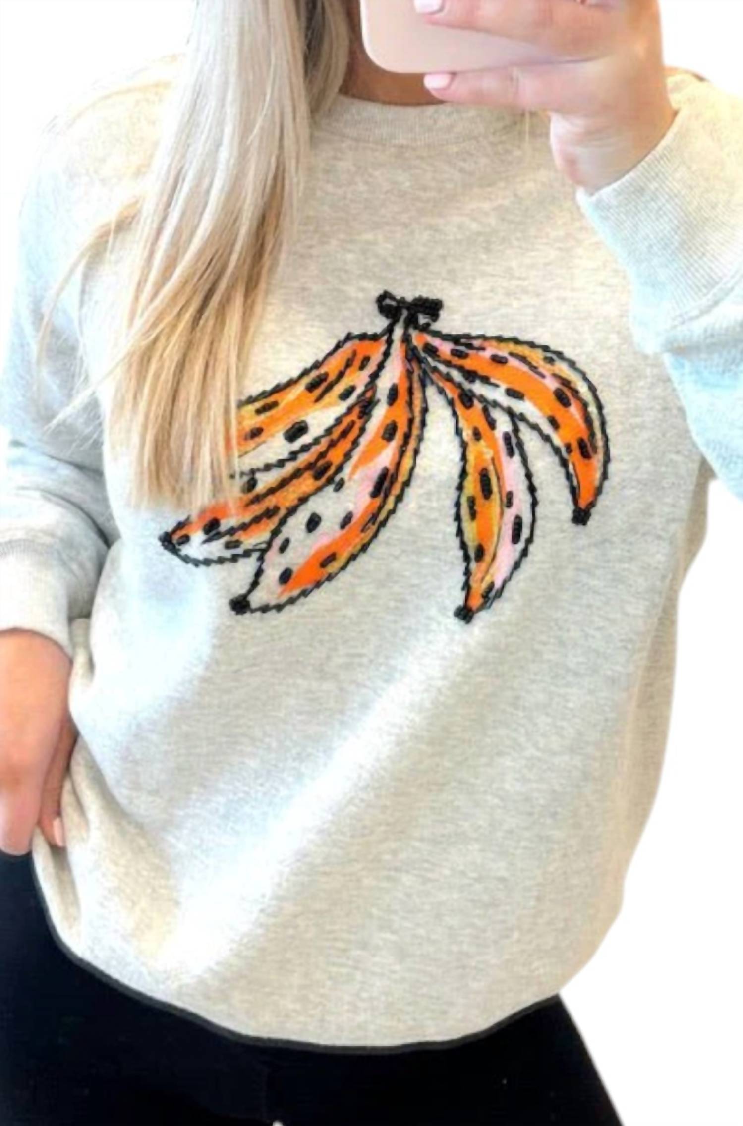 Свитшот Beaded Bananas в сером меланже Le Superbe, серый
Свитшот Beaded Bananas в сером меланже Le Superbe, серый