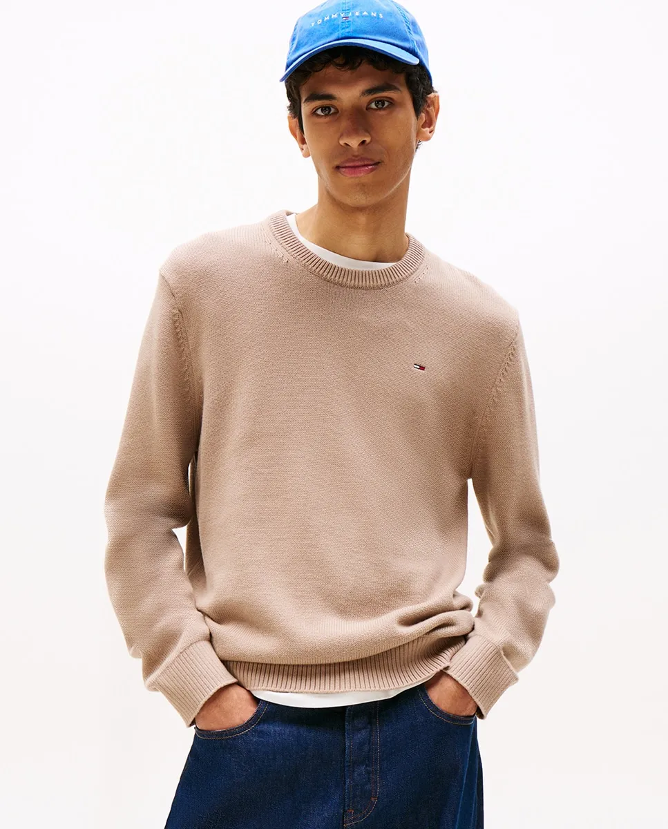 Базовый мужской джемпер облегающего кроя с круглым вырезом Tommy Jeans, коричневый
Базовый мужской джемпер облегающего кроя с круглым вырезом Tommy Jeans, коричневый