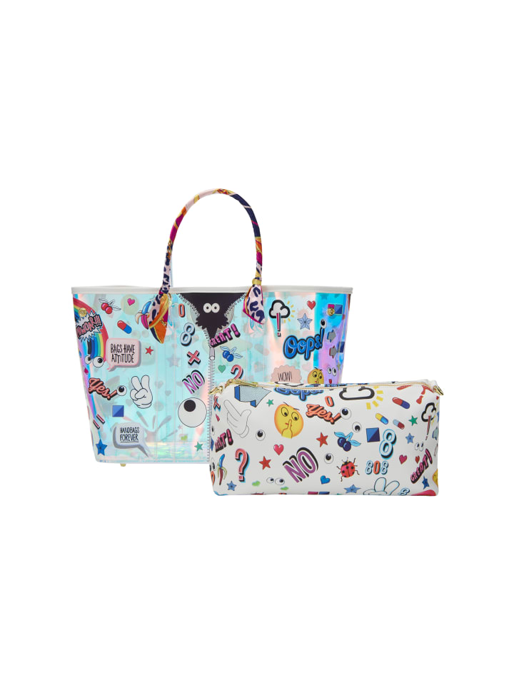 Женская сумка-тоут белого цвета с разноцветными вставками myMo
Женская сумка-тоут белого цвета с разноцветными вставками myMo