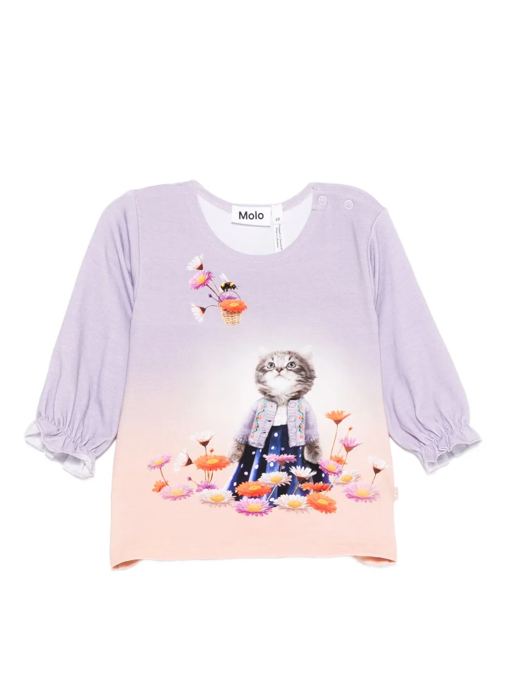 Топ с кошачьим принтом и оборками Molo, фиолетовый
Топ с кошачьим принтом и оборками Molo, фиолетовый