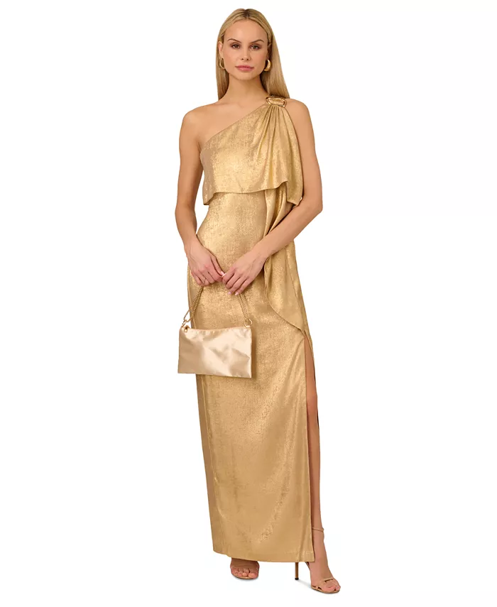 Женское металлизированное платье с асимметричным плечом и многослойным дизайном Adrianna, золотой
Женское металлизированное платье с асимметричным плечом и многослойным дизайном Adrianna, золотой
