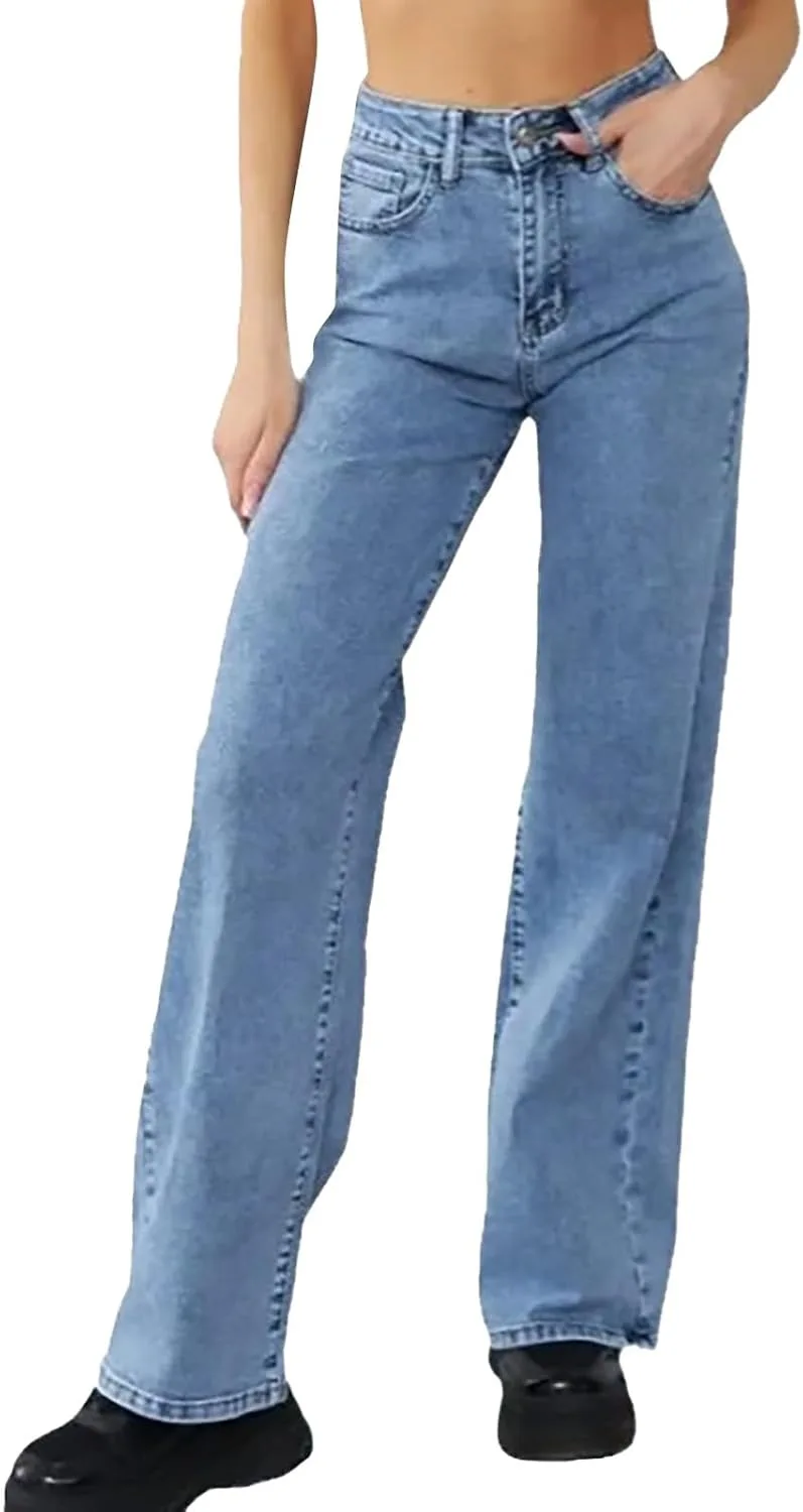 Прямые джинсы для женщин, High Waisted, Wide Leg, Loose CAOQAO
Прямые джинсы для женщин, High Waisted, Wide Leg, Loose CAOQAO