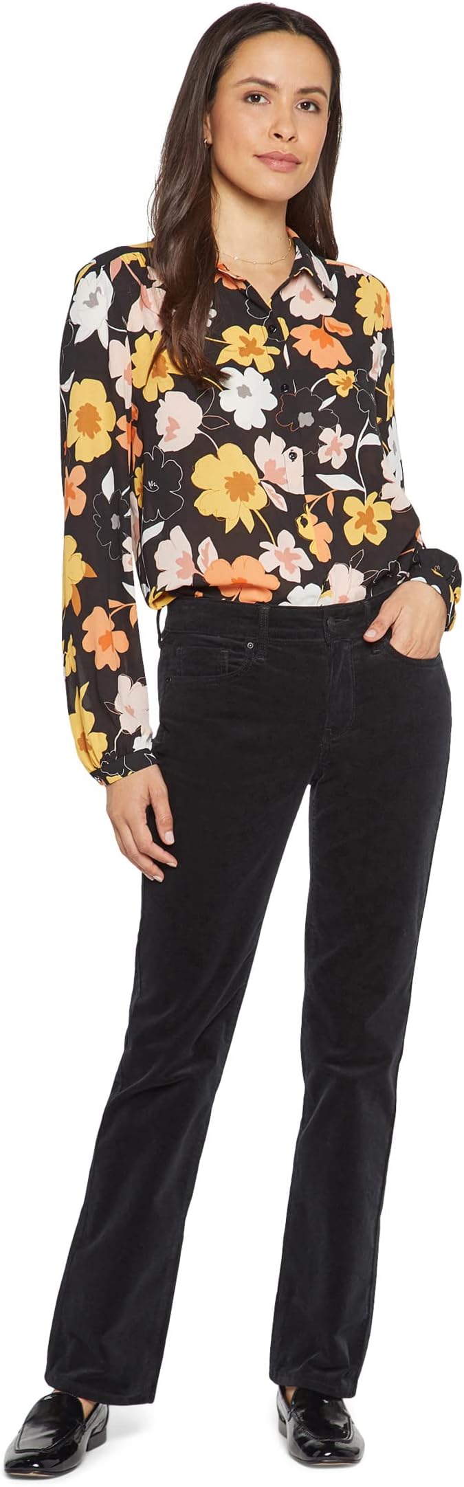 Брюки NYDJ Petite Marilyn Straight in Fine Wale Corduroy, Black
Брюки NYDJ Petite Marilyn Straight in Fine Wale Corduroy, Black