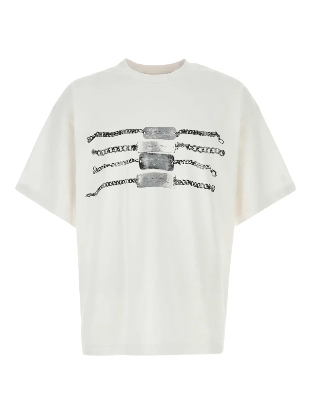 Хлопковая футболка с принтом в виде цепей Alexander Wang, белый
Хлопковая футболка с принтом в виде цепей Alexander Wang, белый