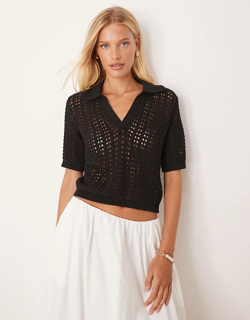 Футболка Brave Soul Pointelle с воротником черного цвета
Футболка Brave Soul Pointelle с воротником черного цвета