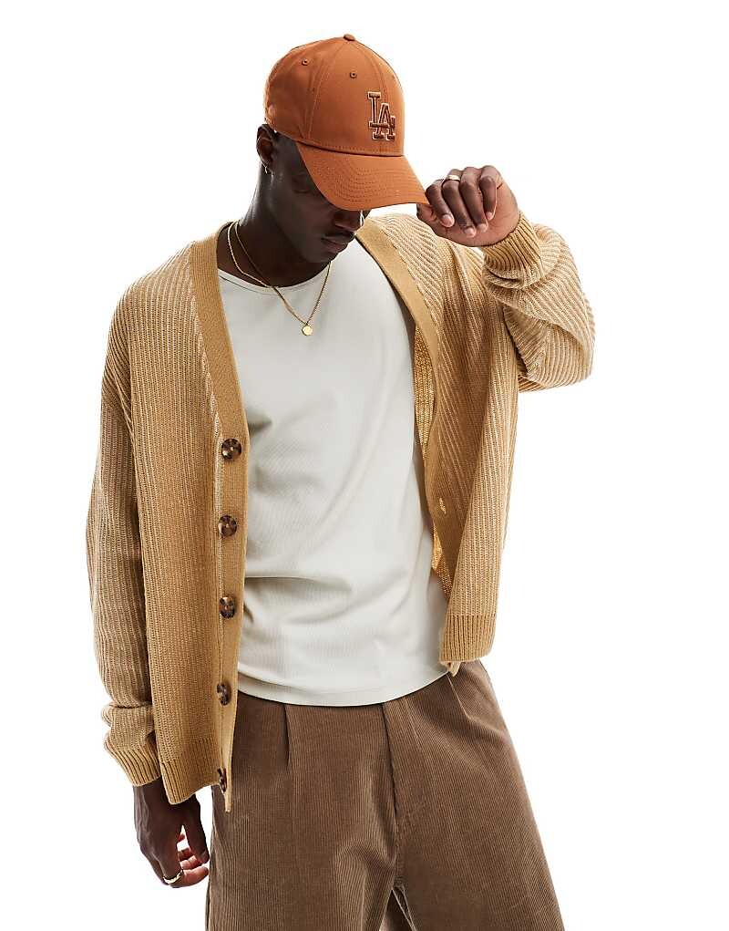 Серо-коричневый кардиган оверсайз в рубчик ASOS DESIGN
Серо-коричневый кардиган оверсайз в рубчик ASOS DESIGN