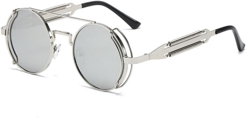 LVTFCO Модные круглые солнцезащитные очки в стиле стимпанк для мужчин, ретро-очки с металлическим двойным пружинным креплением, уникальные солнцезащитные очки для женщин, Silver Mirror
LVTFCO Модные круглые солнцезащитные очки в стиле стимпанк для мужчин, ретро-очки с металлическим двойным пружинным креплением, уникальные солнцезащитные очки для женщин, Silver Mirror