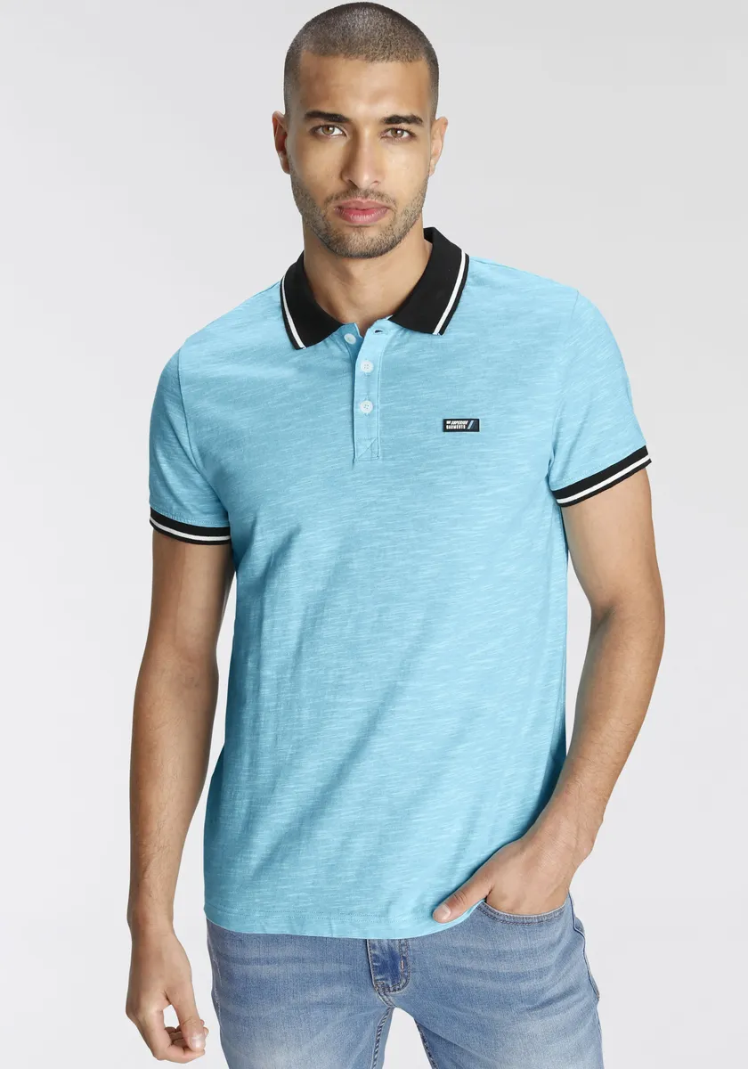 Рубашка-поло AJC с контрастными деталями на воротнике и рукавах, бирюзовый
Рубашка-поло AJC с контрастными деталями на воротнике и рукавах, бирюзовый