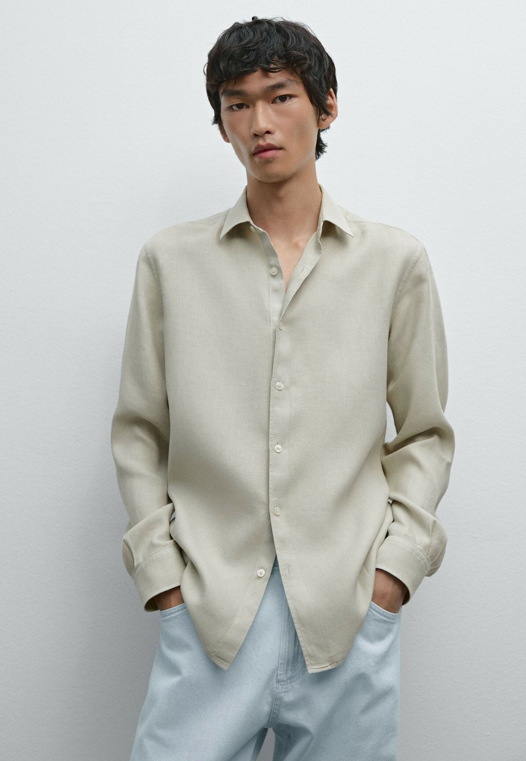 Рубашка Massimo Dutti, хаки 
Рубашка Massimo Dutti, хаки