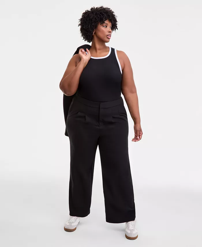 Модные широкие брюки со складками спереди On 34th, черный
Модные широкие брюки со складками спереди On 34th, черный