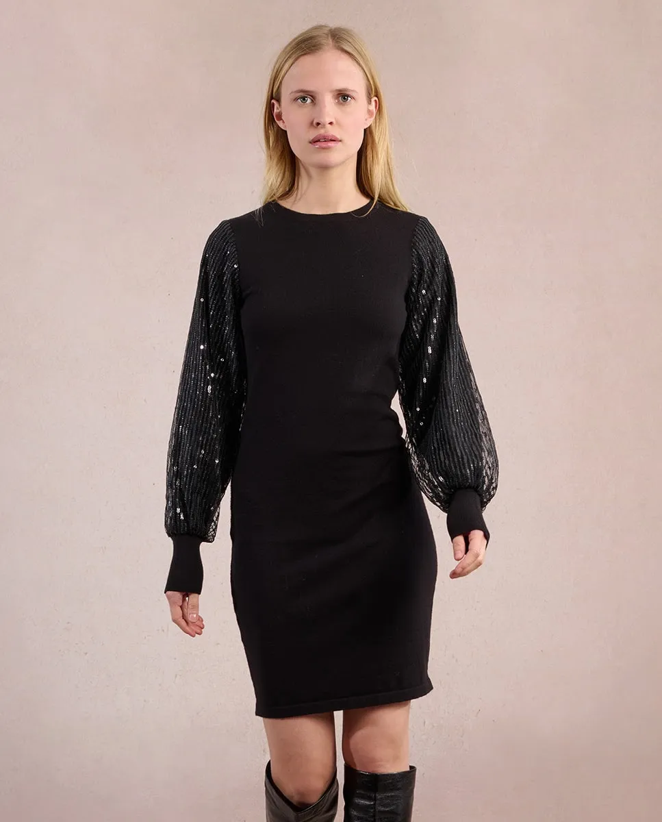 Короткое платье с длинными рукавами из блестящей ткани Molly Bracken, черный
Короткое платье с длинными рукавами из блестящей ткани Molly Bracken, черный