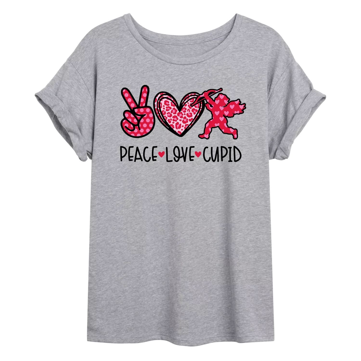 Детская большая футболка ко Дню святого Валентина "Peace Love Cupid" Licensed Character 
Детская большая футболка ко Дню святого Валентина "Peace Love Cupid" Licensed Character
