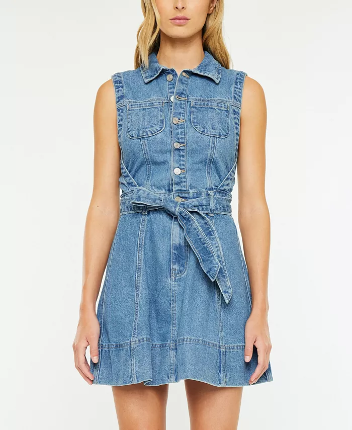 Женское джинсовое мини-платье без рукавов Kancan, синий
Женское джинсовое мини-платье без рукавов Kancan, синий